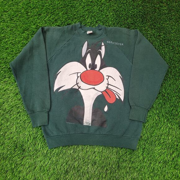 Vintage 1993 Sylvester Sweatshirt Womens Large 21x24 Looney-Tunes - Picture 1 of 14